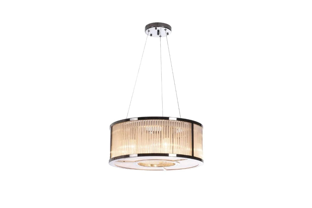 Aston 3 crystal glass chandelier nickel-Renaissance Design Studio