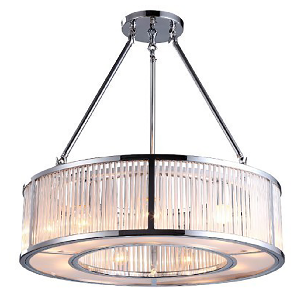 Aston Chandelier light in nickel-chandelier-Renaissance Design Studio
