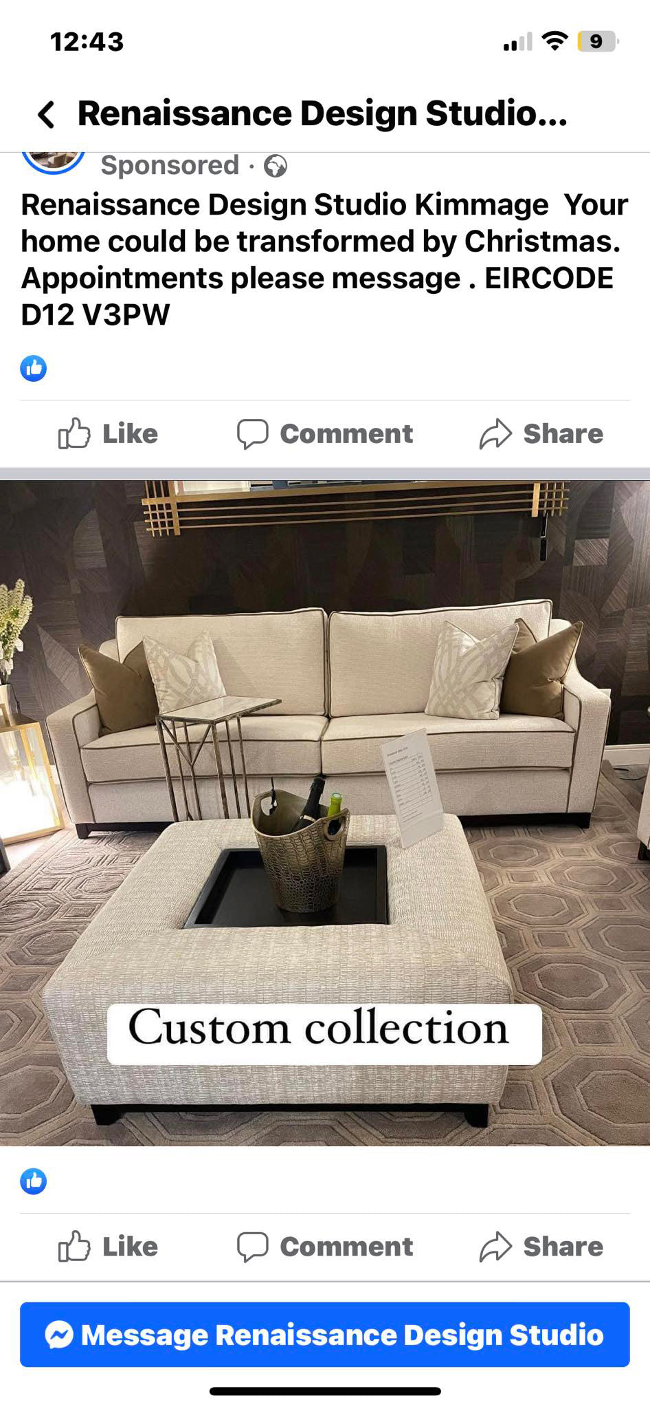 Atlantic Square Footstool Ottoman-Renaissance Design Studio