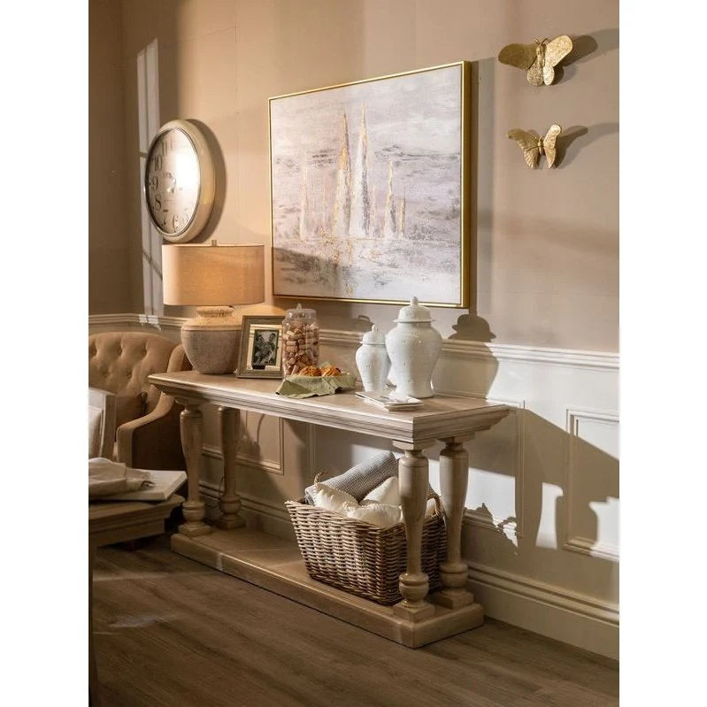 Aurelia stylish console table in Solid wood with veneer-Renaissance Design Studio