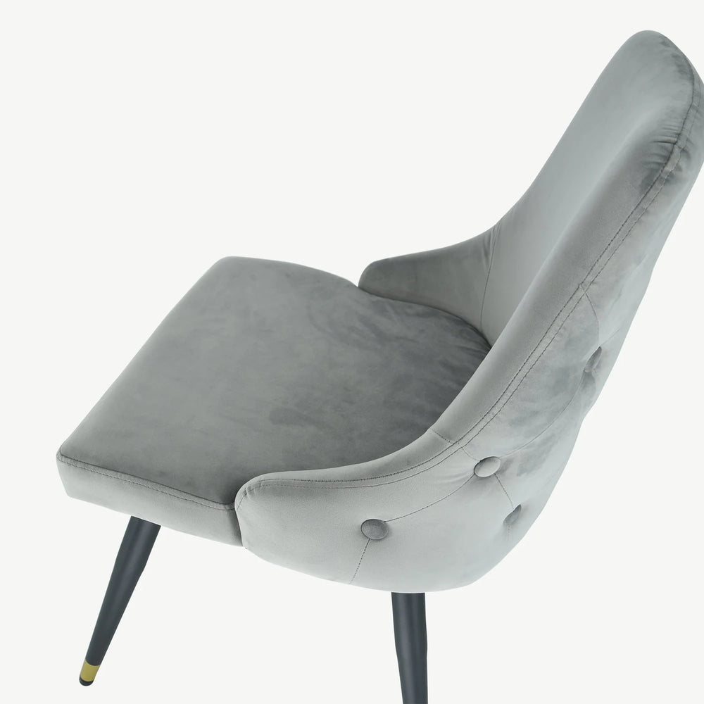 Ava dining chairs with gold cap on black legs on clearance almost half price offer