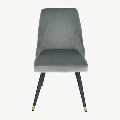 Ava  T Dining Chair in 2 Colours Grey velvet and navy   REDUCED !