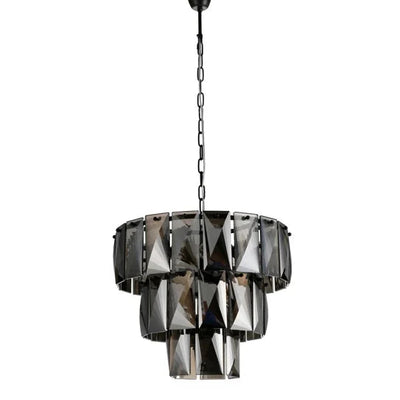 Avon large Hanging chandelier in black glass 47cm