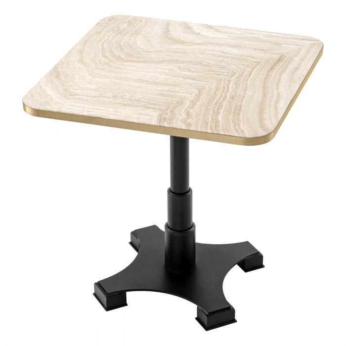 Avoria bistro dining table w travertine marble top by Eichholtz-Renaissance Design Studio