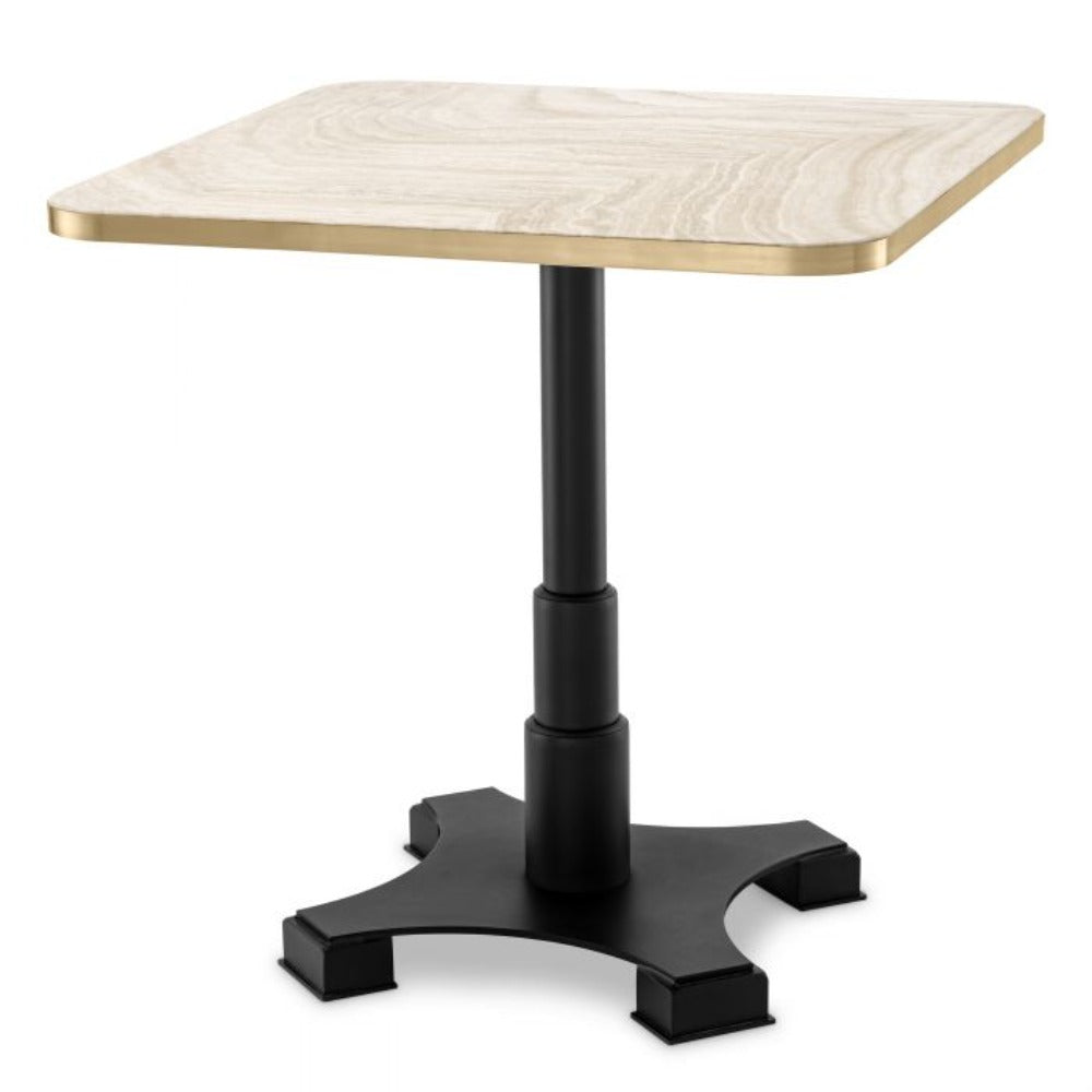Avoria bistro dining table w travertine marble top by Eichholtz-bistro table-Renaissance Design Studio