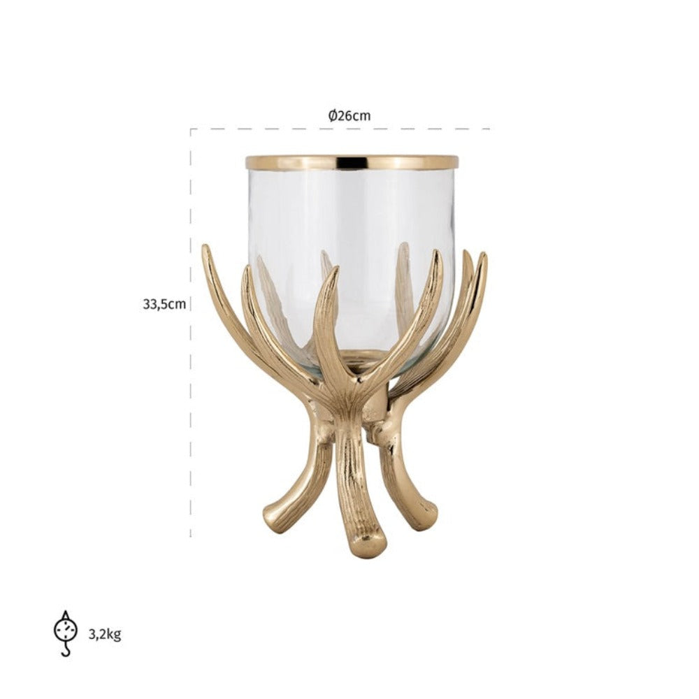 Aylison glass and gold hurricane-Candle Holders-Renaissance Design Studio