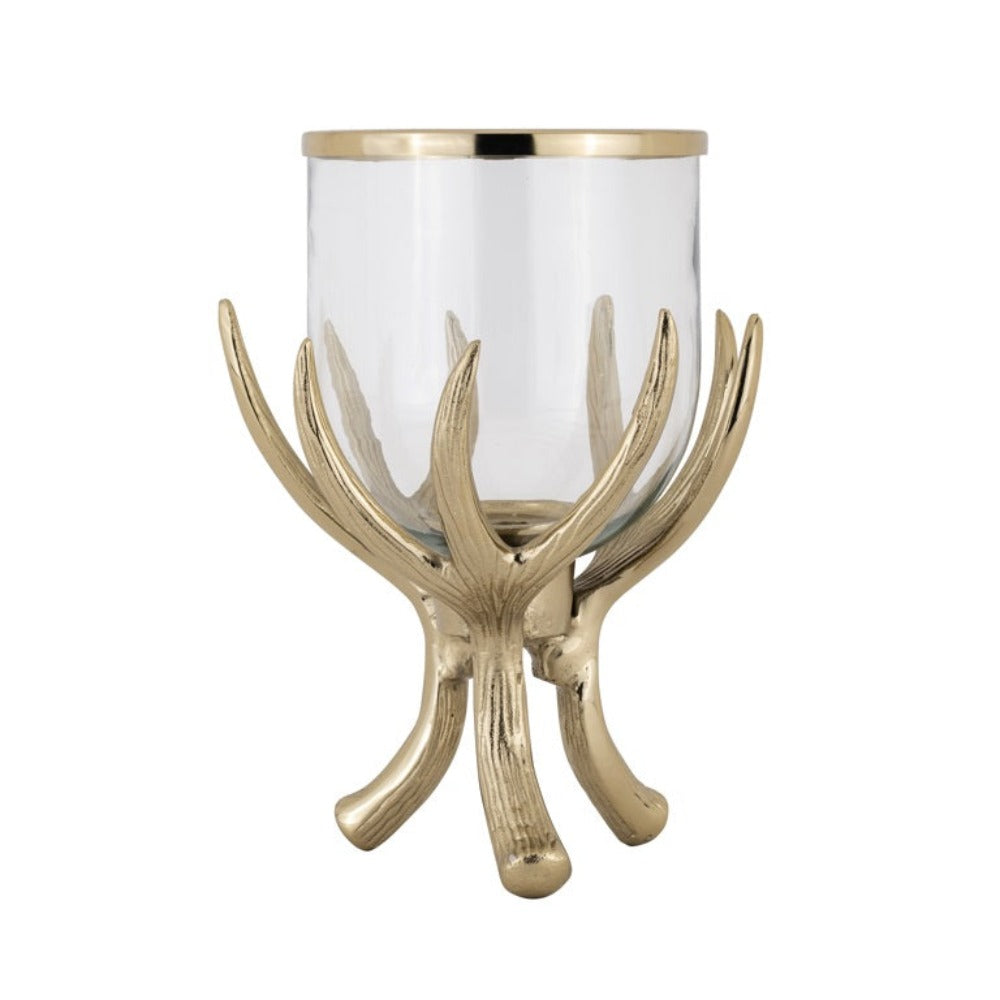 Aylison glass and gold hurricane-Renaissance Design Studio