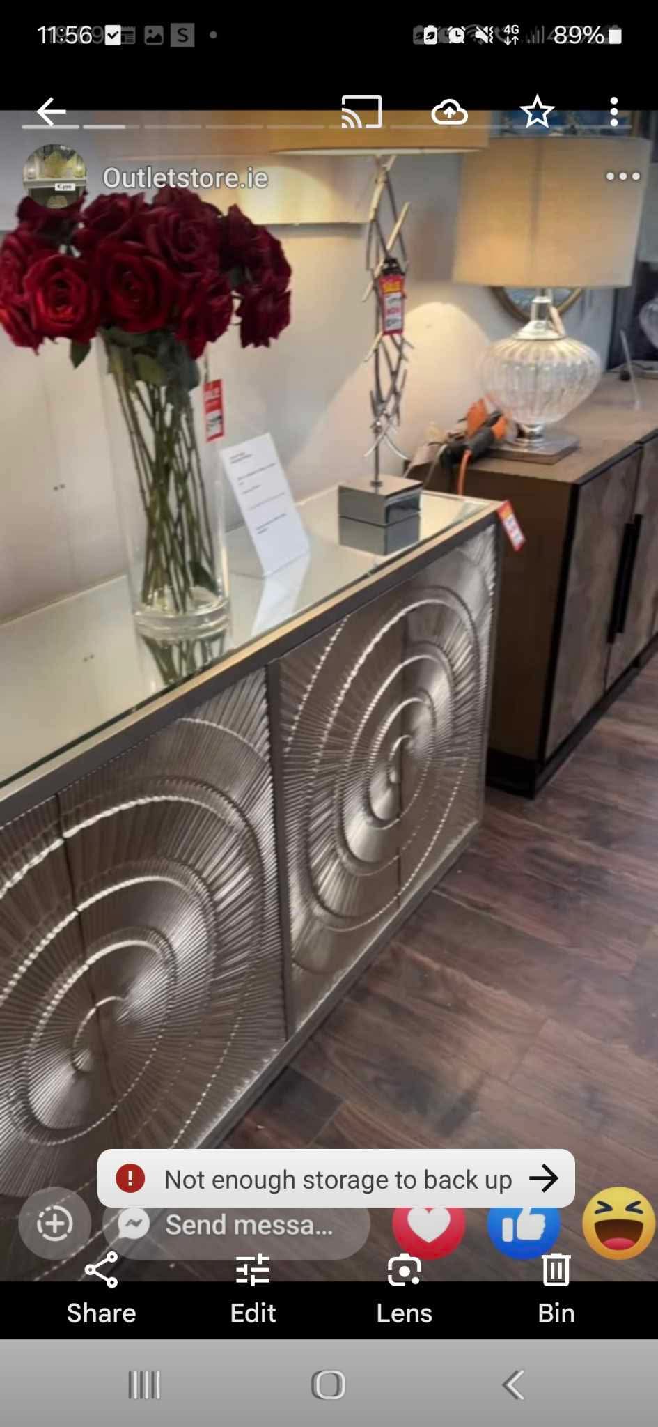 Aztec Frenzo 2 Door large Sideboard view in outlet store . Sold as seen-Renaissance Design Studio