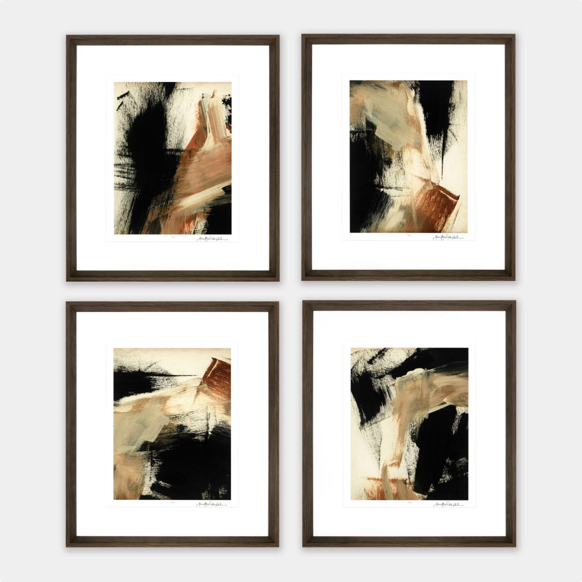 Baked Painstrokes - set of 4 priced for a set of 4-luxury wall art-Renaissance Design Studio