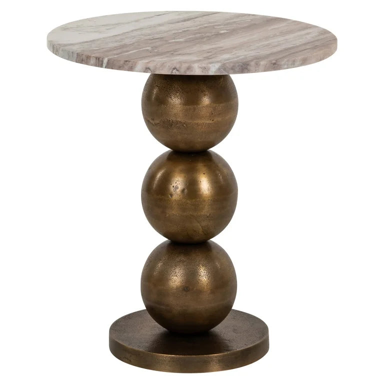 Barney R marble and brushed gold side table Limited edition-side table marbe-Renaissance Design Studio