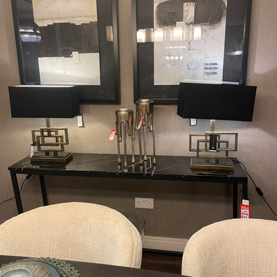 Beau bellivor large Black Marble Console Table clearance ex display