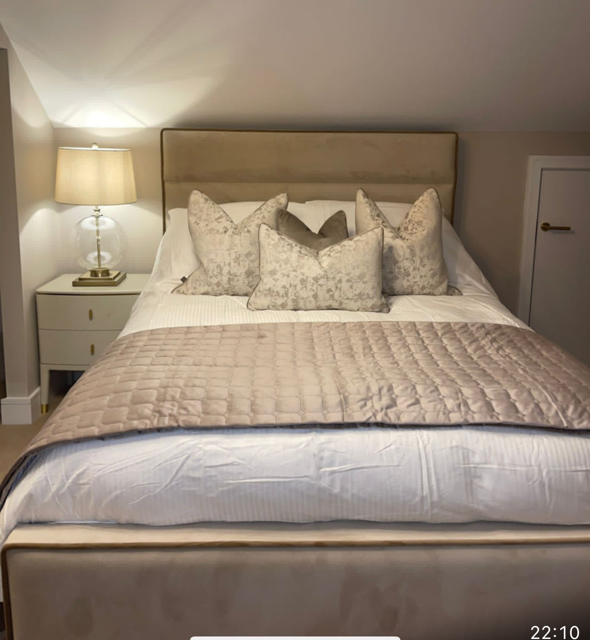 Beau mini me with diagonal lines custom made complete bed-Renaissance Design Studio