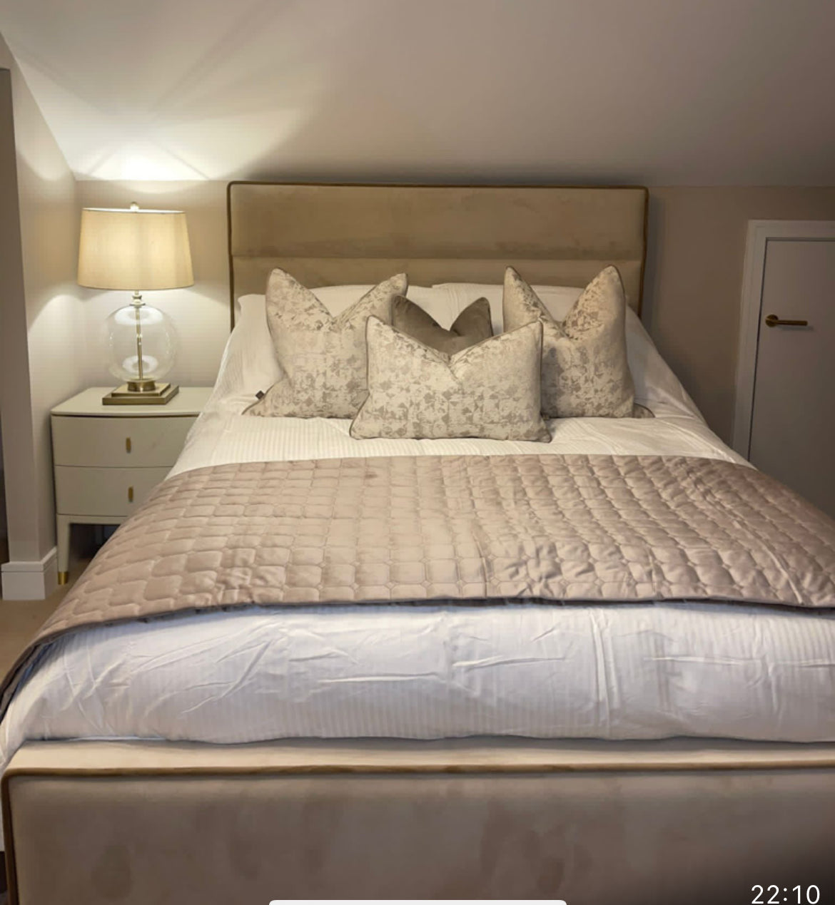 Beau mini me with diagonal lines custom made complete bed-Renaissance Design Studio