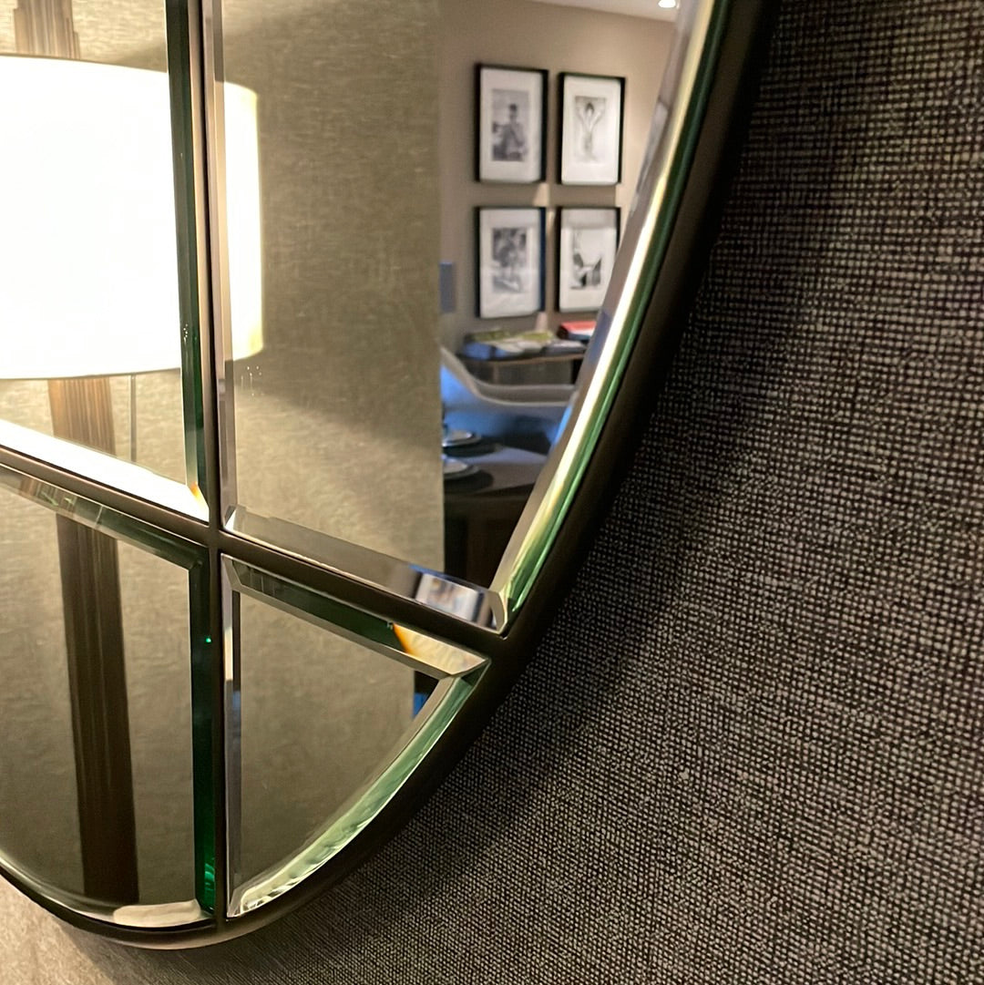Beaumont Mirror round by in vintage brass finish Eichholtz-Renaissance Design Studio