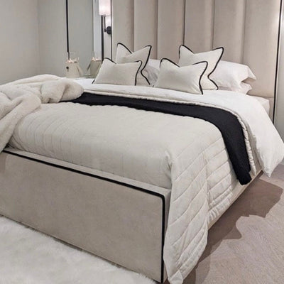 Belle Delta custom Bed frame with 145cm Headboard ...or you decide, Horizontal panels