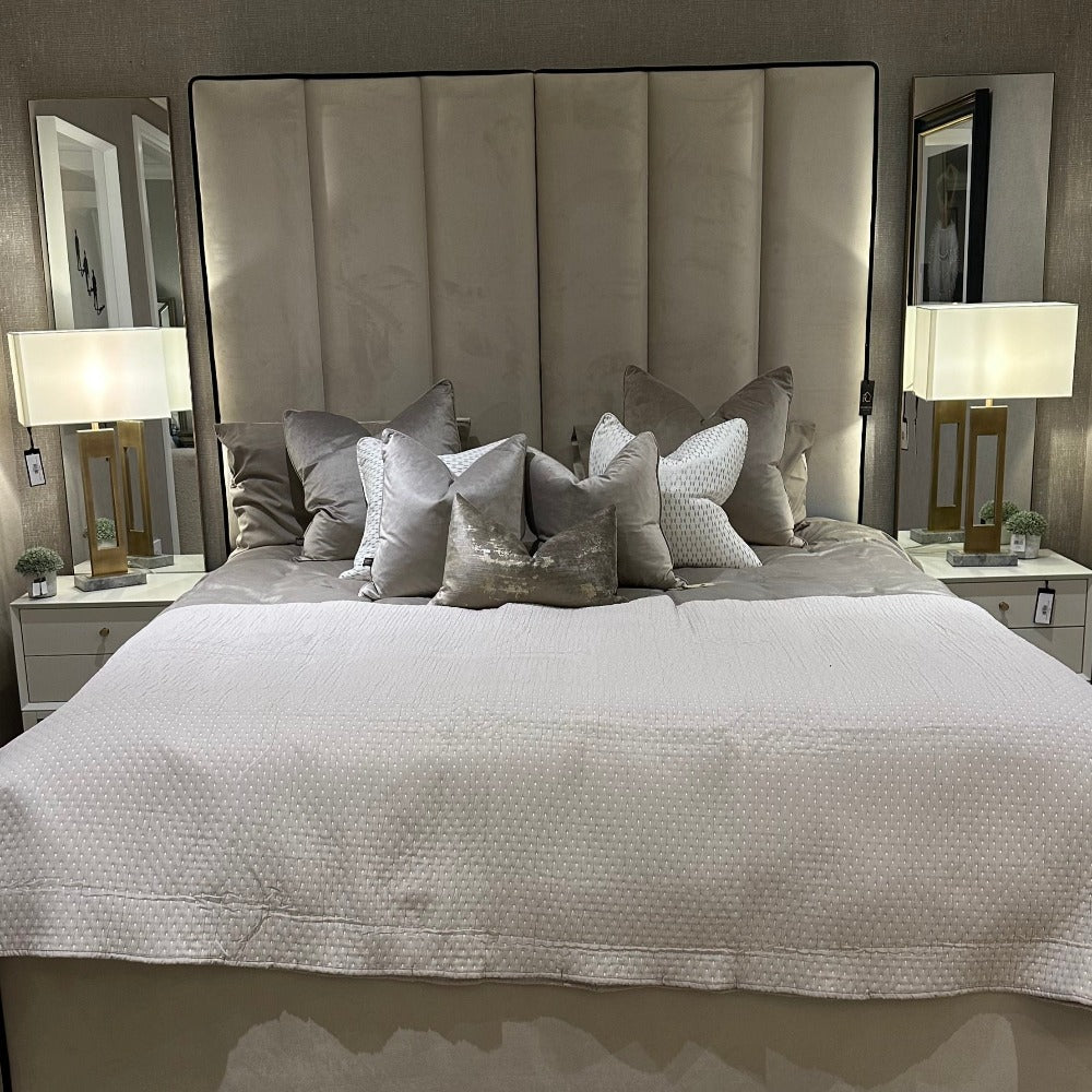 Belle Delta custom Bed frame with 145cm Headboard Horizontal panels-Renaissance Design Studio