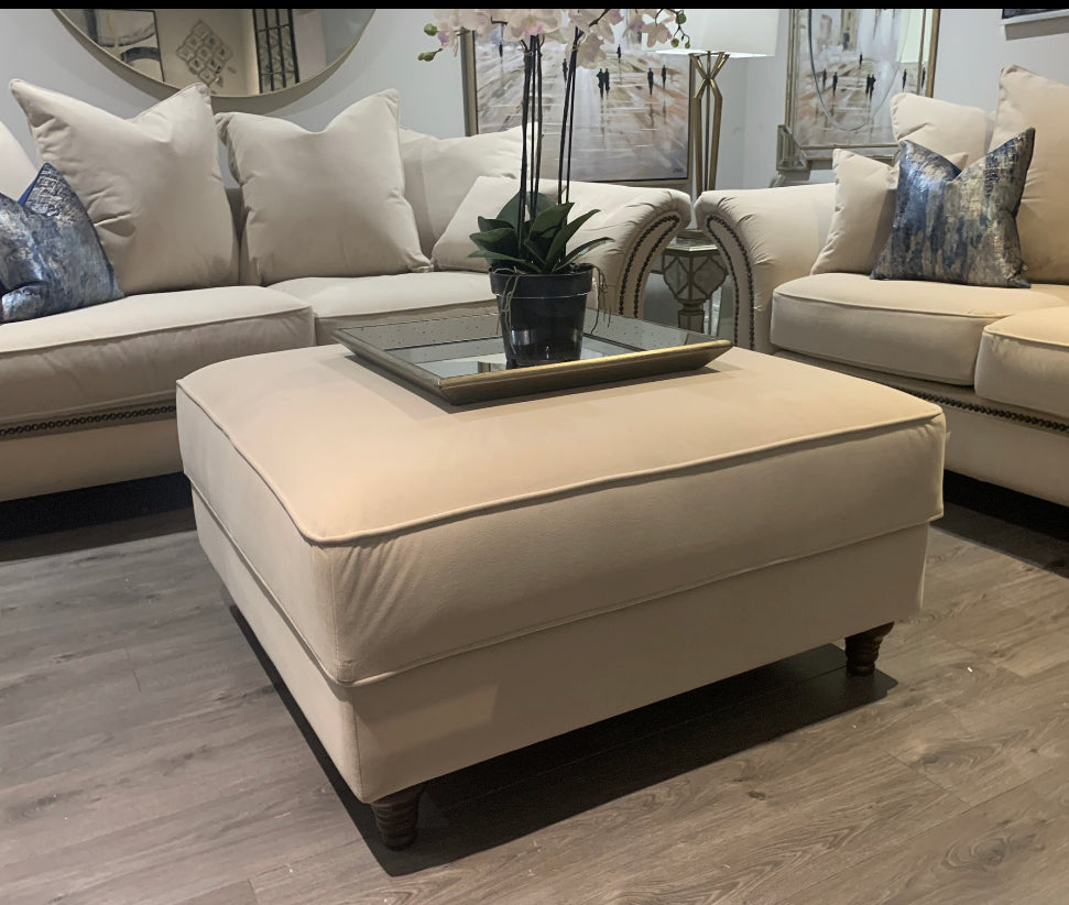 Bellini xl footstool navy last one Last one reduced to clear-footstool-Renaissance Design Studio