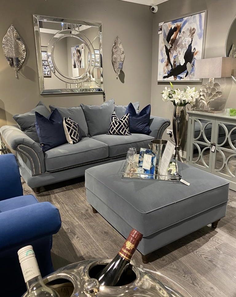 Bellini xl footstool navy last one Last one reduced to clear-footstool-Renaissance Design Studio