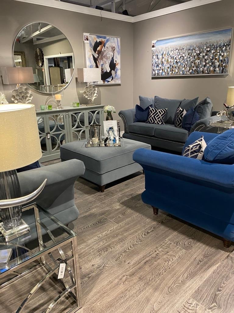 Bellini xl footstool navy last one Last one reduced to clear-footstool-Renaissance Design Studio