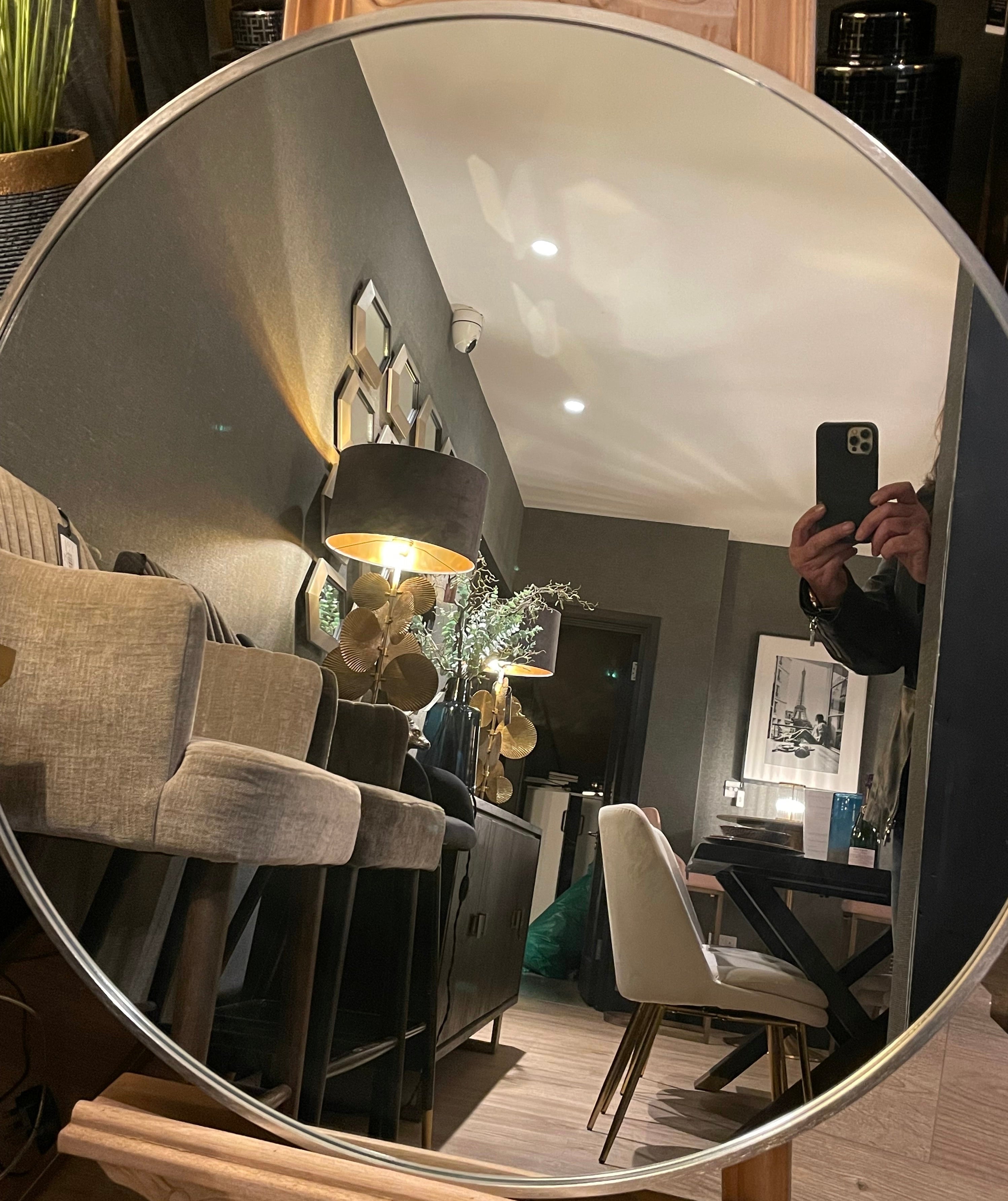 Bergen Kirk 2 slim frame round mirror d80 cm CLEARANCE OFFER.-Renaissance Design Studio