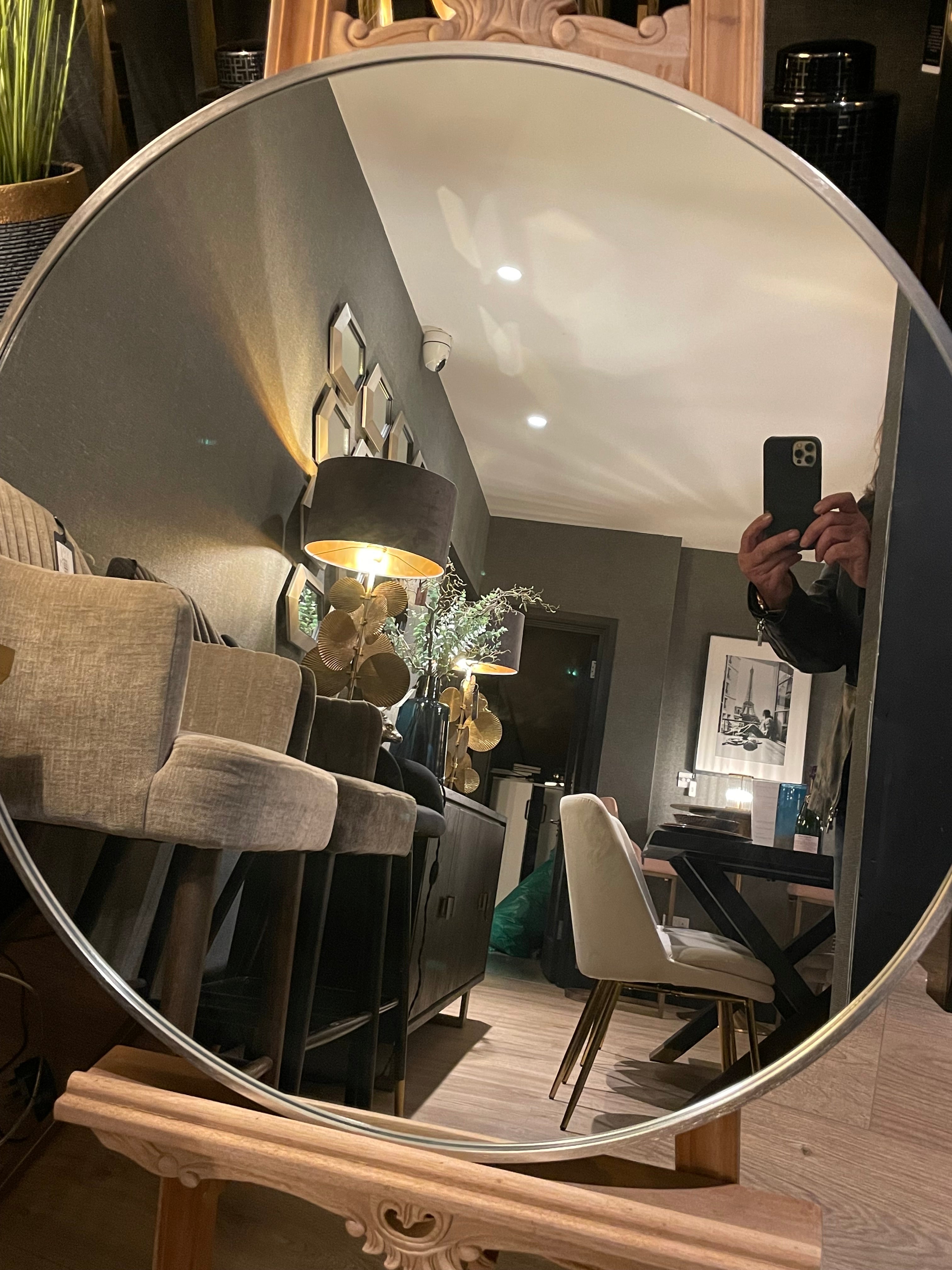 Bergen Kirk 2 slim frame round mirror d80 cm CLEARANCE OFFER.-Renaissance Design Studio