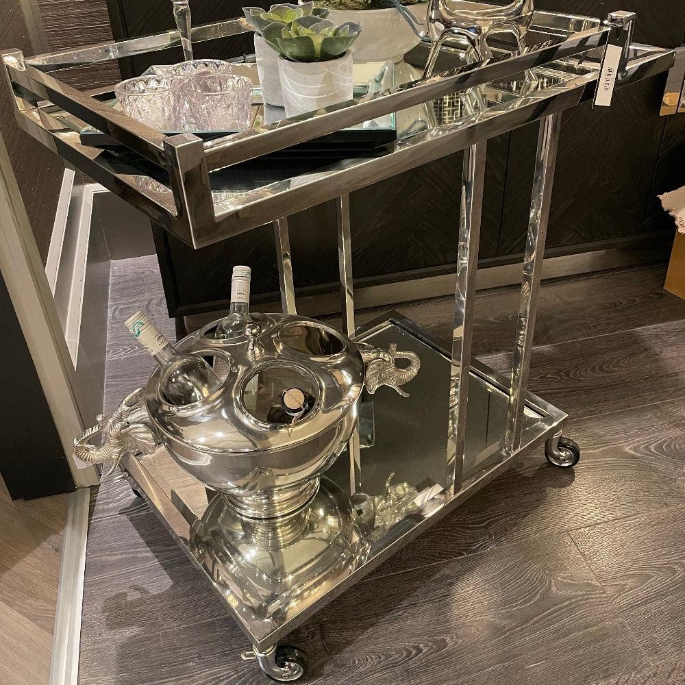 Beverly Hills Bar Trolley by Eichholtz in Black or Brass-Renaissance Design Studio