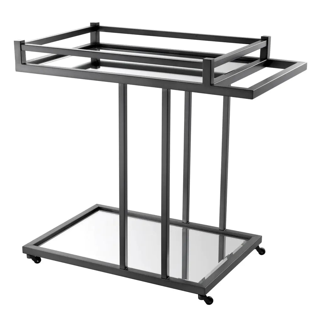 Beverly Hills Bar Trolley by Eichholtz in Black or Brass-Renaissance Design Studio