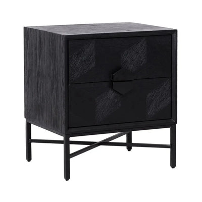 Bex 2 drawer black bedside cabinet reduced stock only