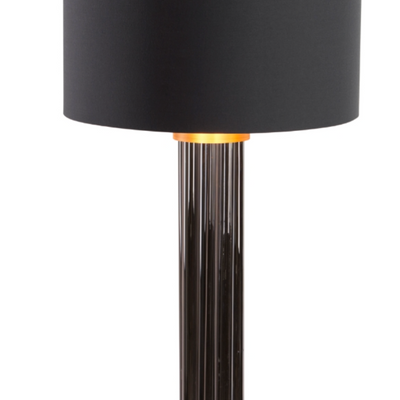 Black Bandit  tall table lamp complete with shade with gold lining  93 cm .