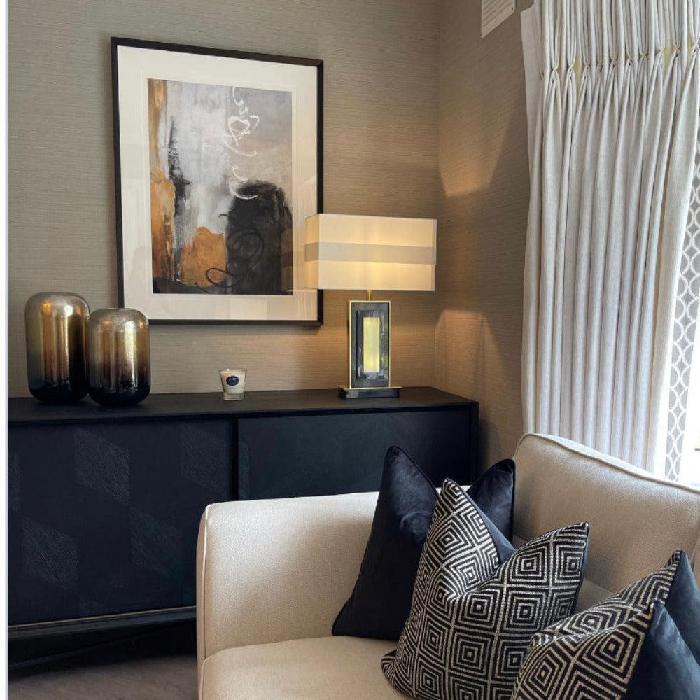 Blade Black sideboard with 2 sliding doors-Sideboard-Renaissance Design Studio