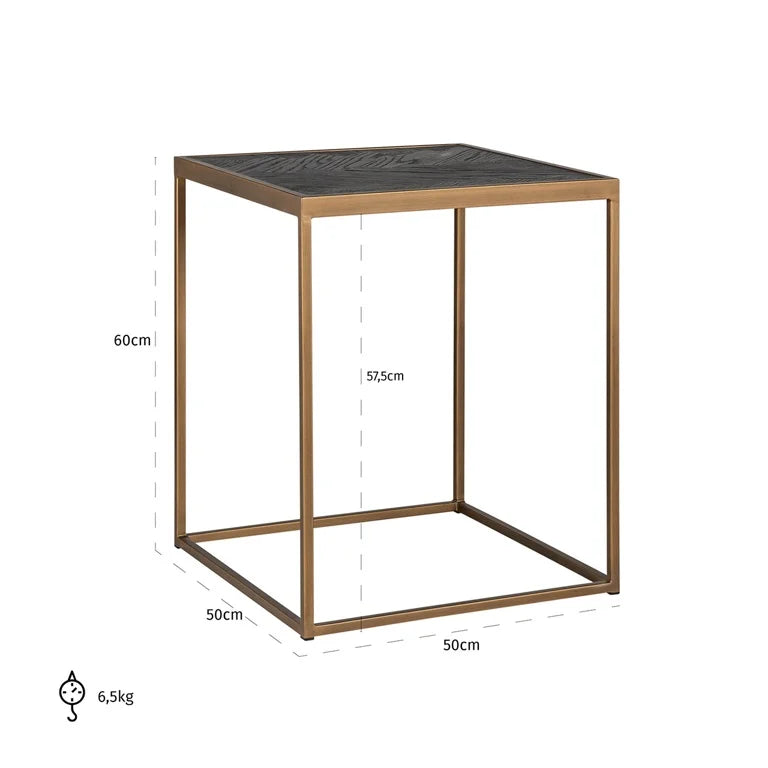 Blake Side Table With Brass-Renaissance Design Studio