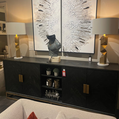 Blake X Large black Sideboard w Brass hardware