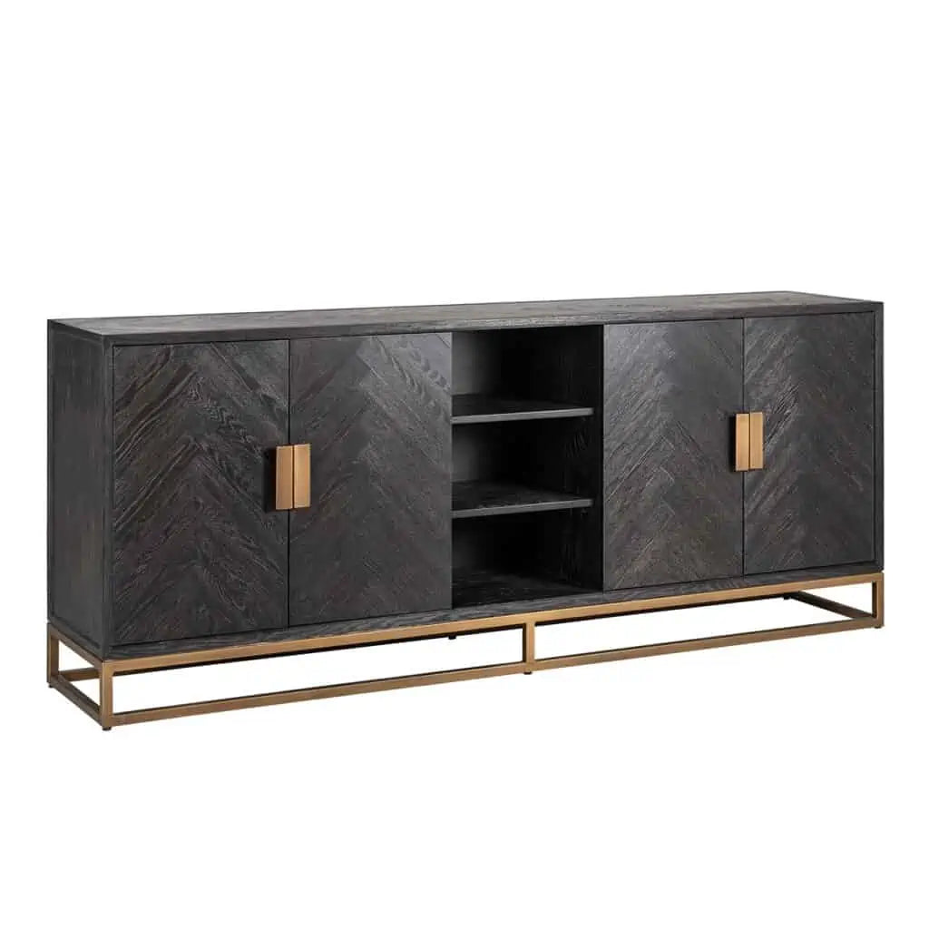 Blake X Large black Sideboard w Brass hardware-Sideboard-Renaissance Design Studio