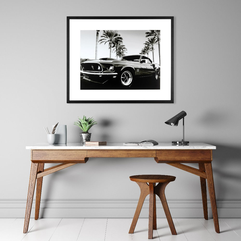 Blue Lightning Car 300 Framed Wall Art Hand Made Framed Art Work-Renaissance Design Studio