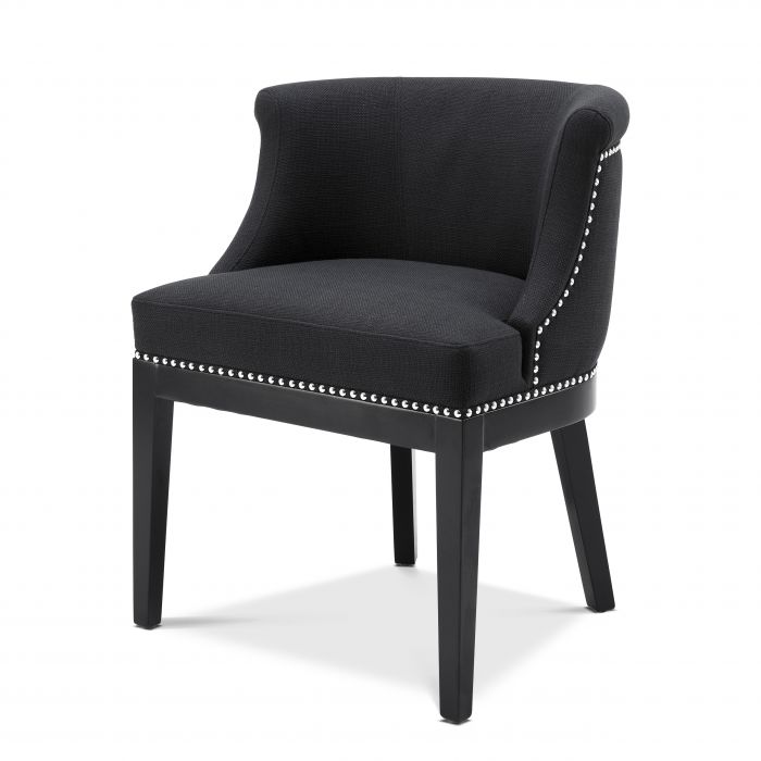 Boca Grande Dining Chair in Natural or Black by Eichholtz w wooden legs-Dining Chair-Renaissance Design Studio