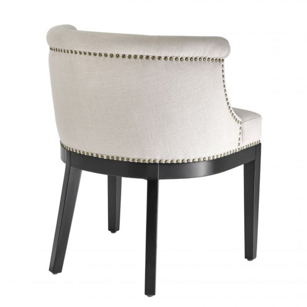 Boca Grande Dining Chair in Natural or Black by Eichholtz w wooden legs-Renaissance Design Studio