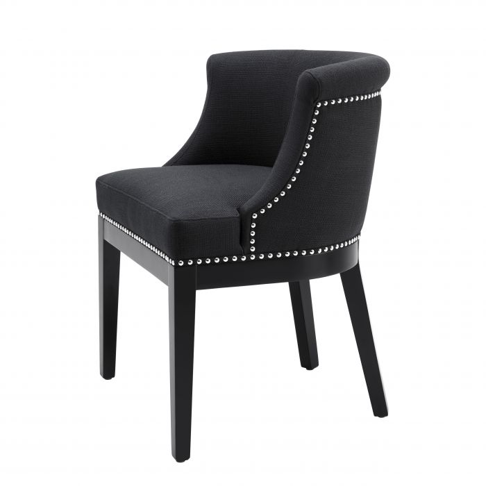 Boca Grande Dining Chair in Natural or Black by Eichholtz w wooden legs-Renaissance Design Studio