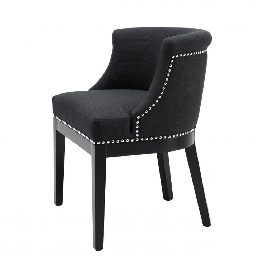 Boca Grande Dining Chair in Natural or Black by Eichholtz w wooden legs-Renaissance Design Studio