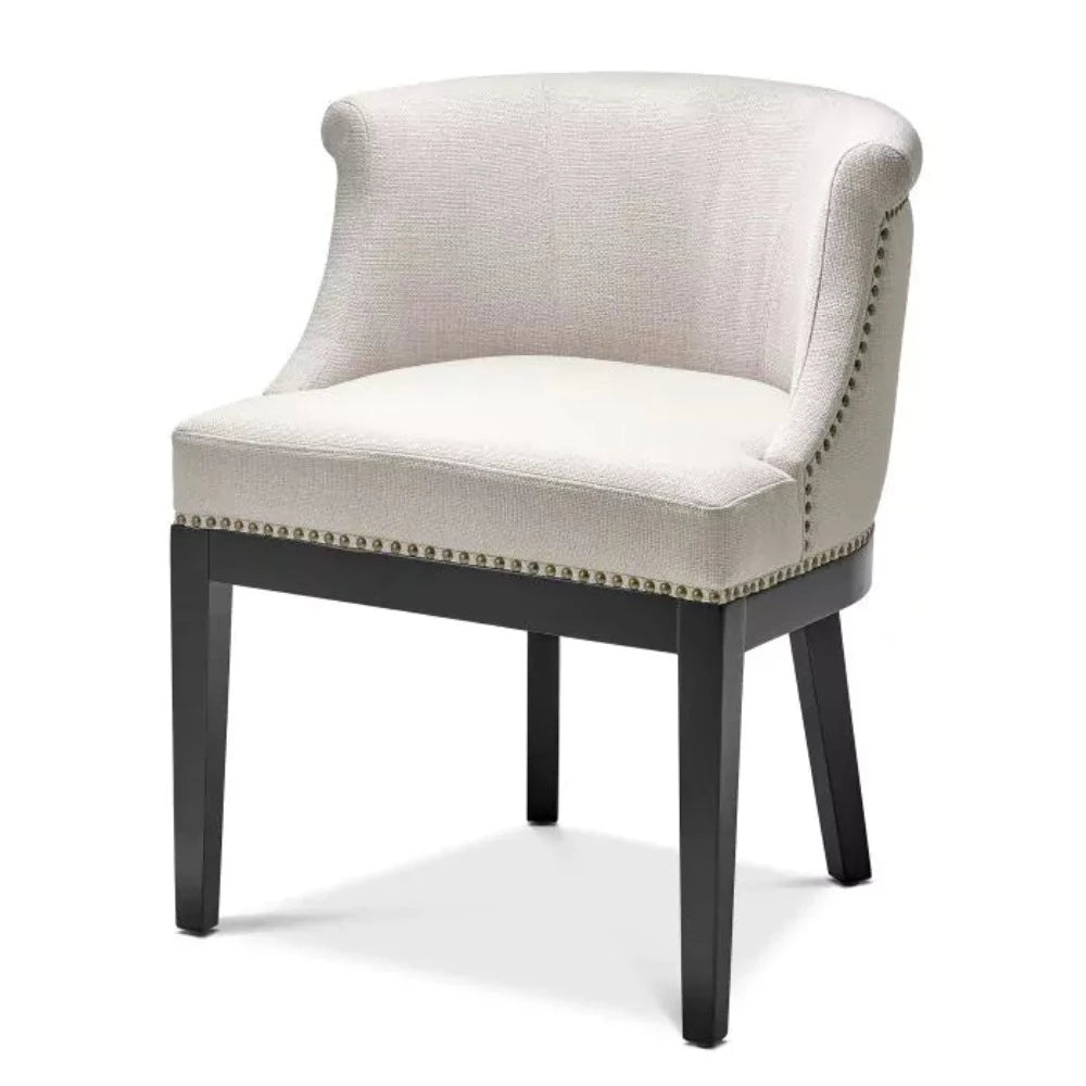 Boca Grande Dining Chair in Natural or Black by Eichholtz w wooden legs-Renaissance Design Studio
