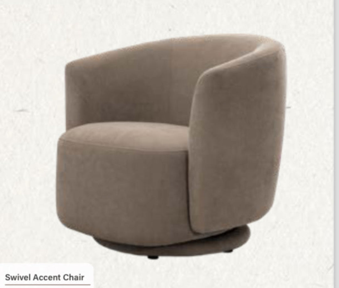 Bodhi Swivel chair in chenile-Renaissance Design Studio
