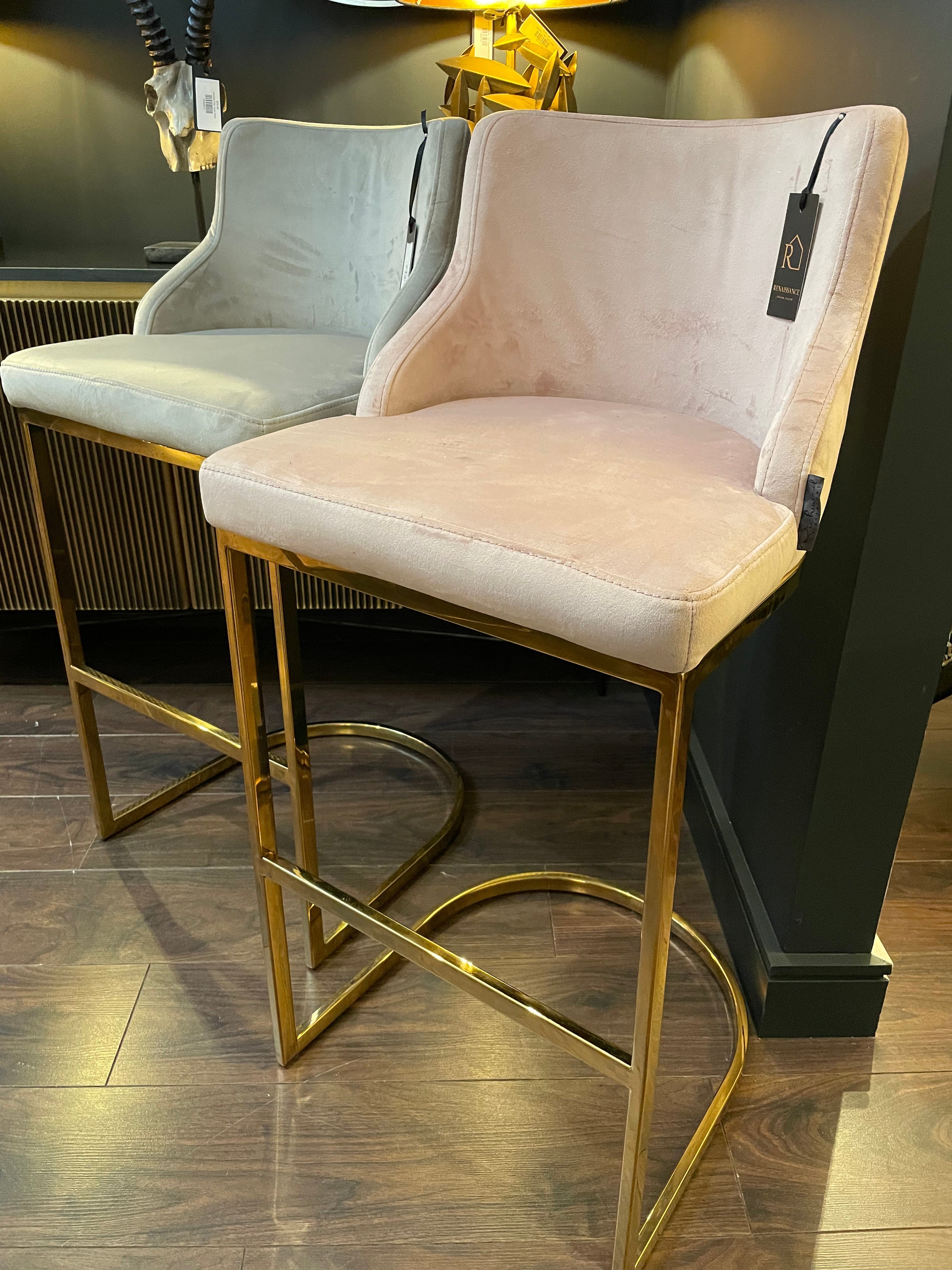 Bolton K Velvet Counter bar stool Reduced-bar stool-Renaissance Design Studio