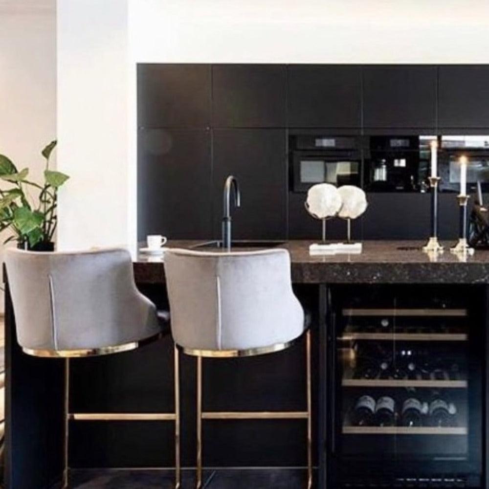 Bolton K Velvet Counter bar stool Reduced-bar stool-Renaissance Design Studio