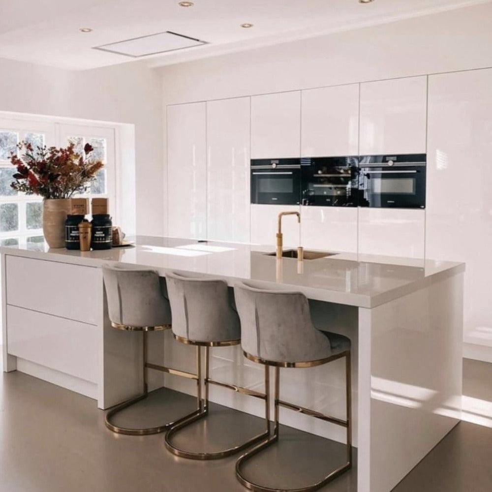 Bolton K Velvet Counter bar stool Reduced-bar stool-Renaissance Design Studio