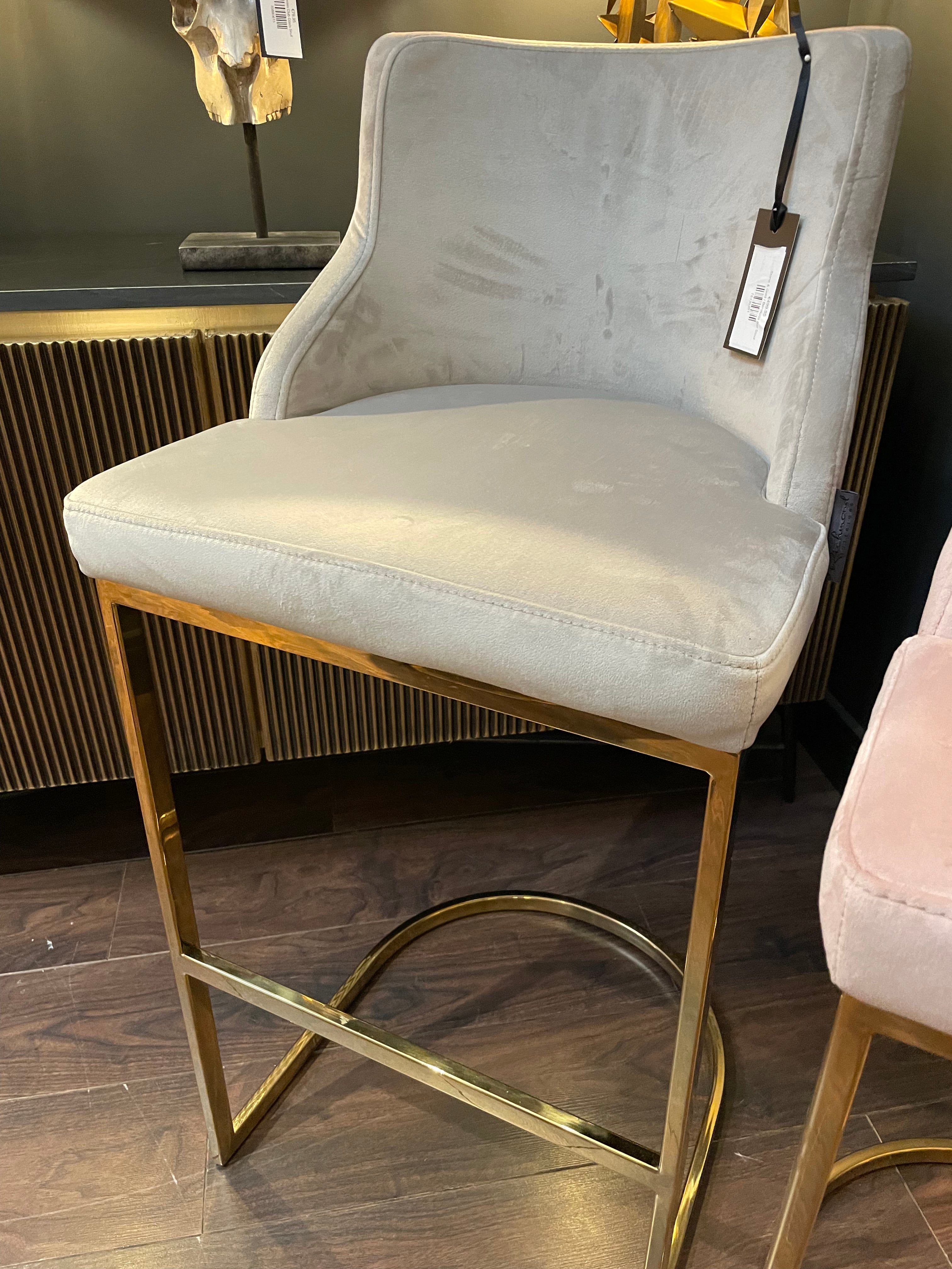 Bolton K Velvet Counter bar stool Reduced-bar stool-Renaissance Design Studio