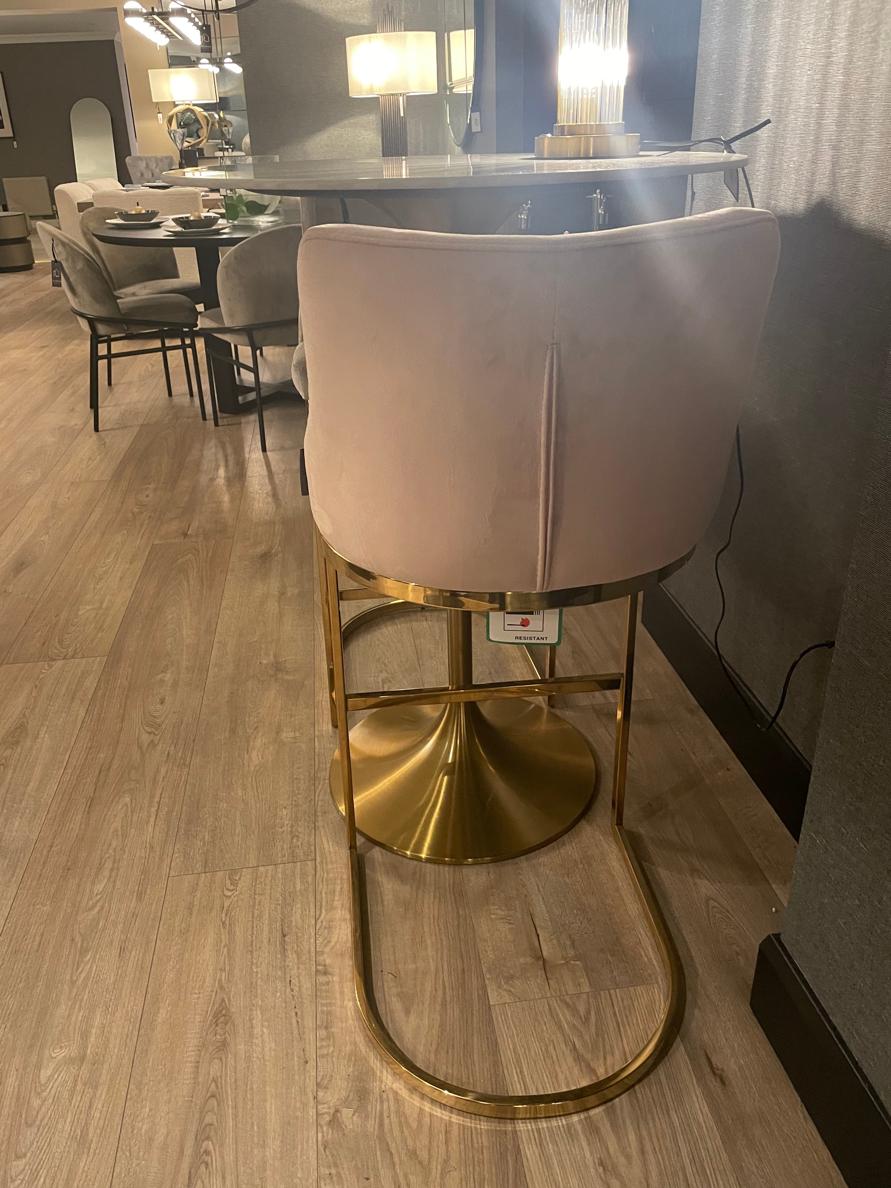 Bolton K Velvet Counter bar stool Reduced-bar stool-Renaissance Design Studio