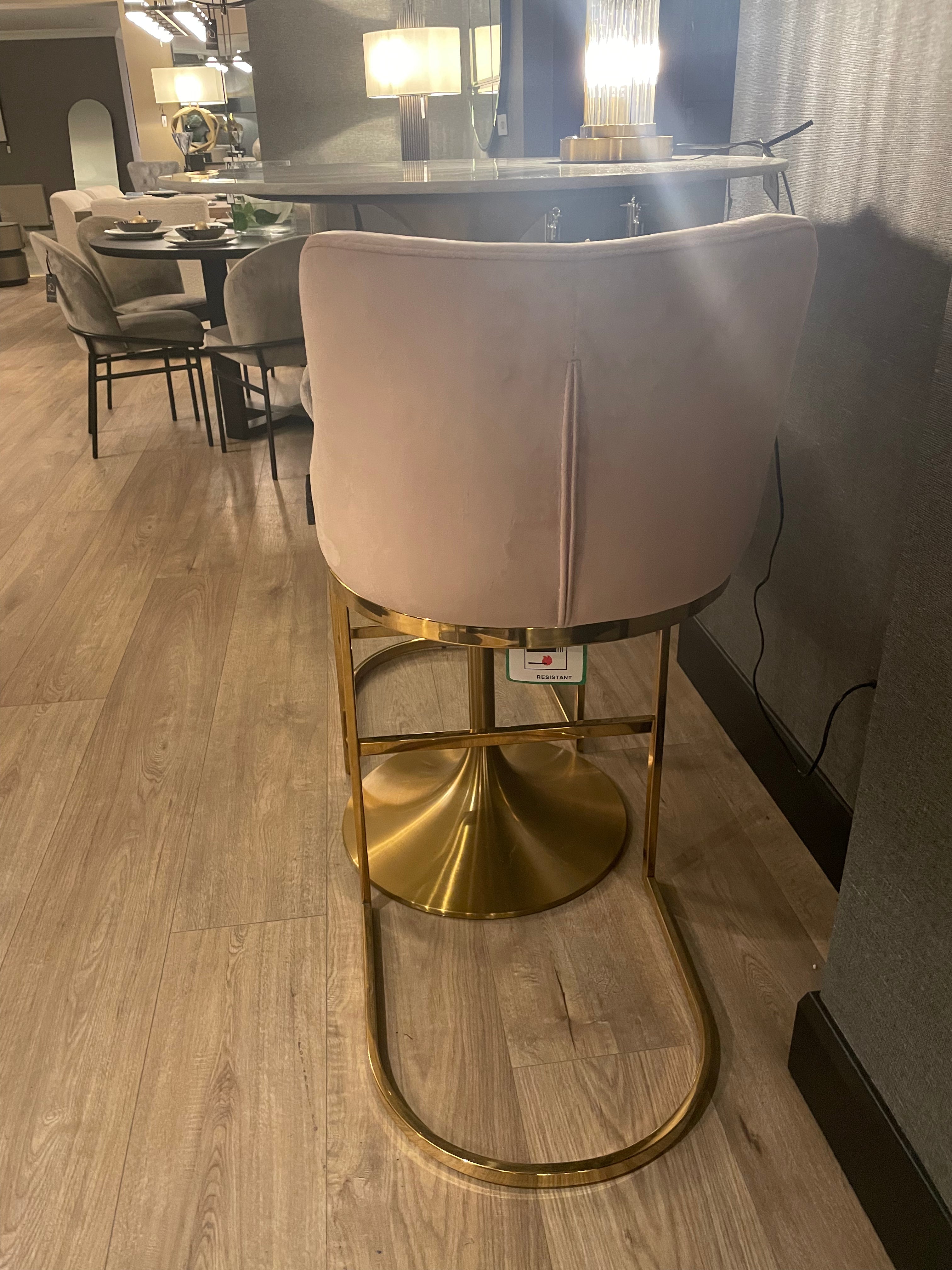 Bolton K Velvet Counter bar stool Reduced-Renaissance Design Studio