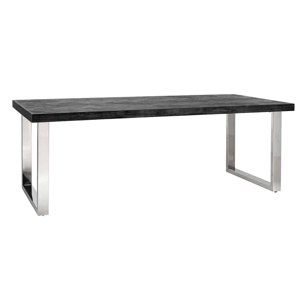 Boston Dining Table with herringbone top-Renaissance Design Studio