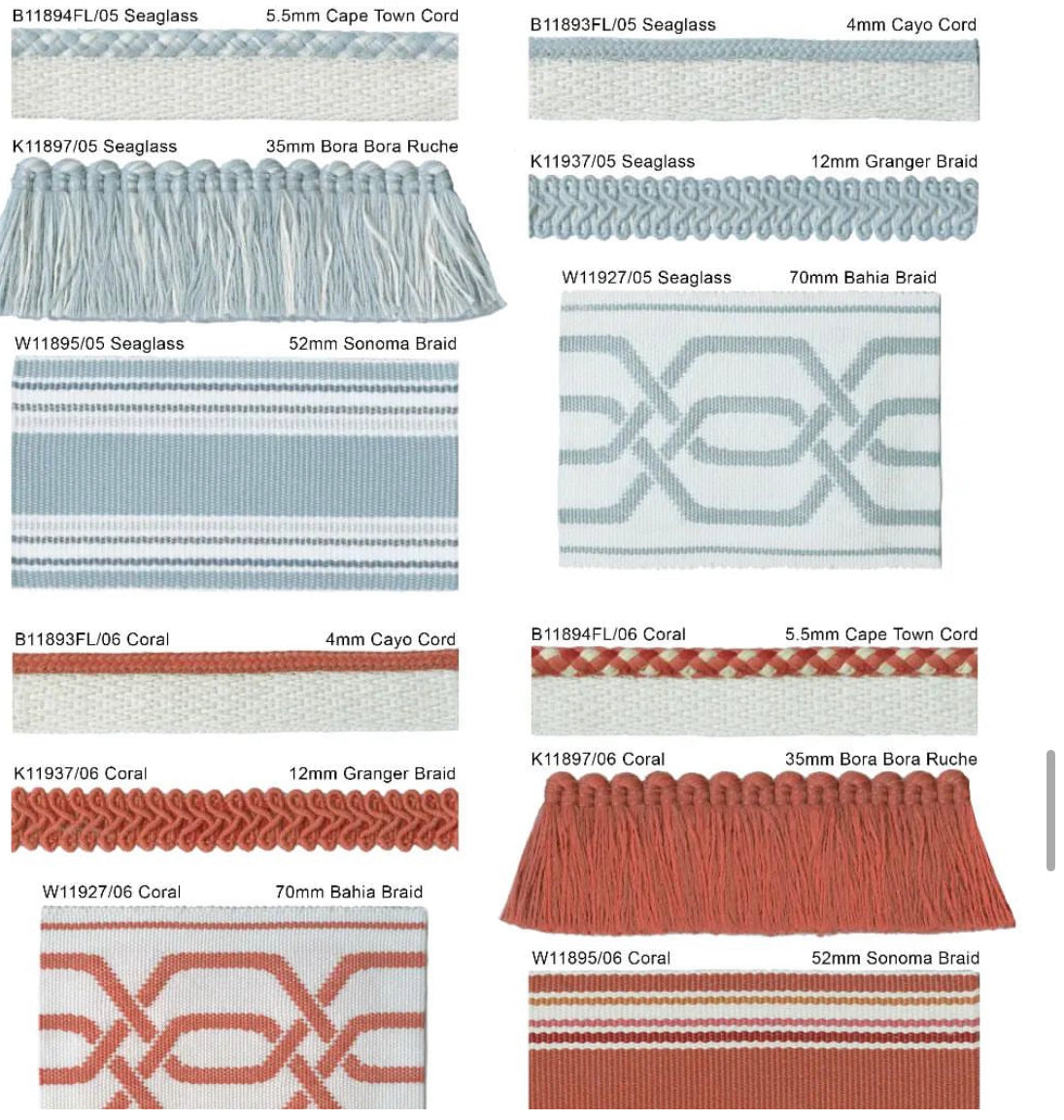 Braids and trims various prices-Renaissance Design Studio