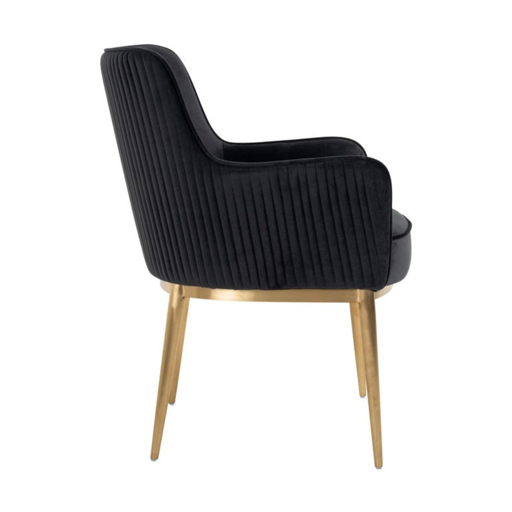 Breezy Dining Chair with gold trim-Renaissance Design Studio
