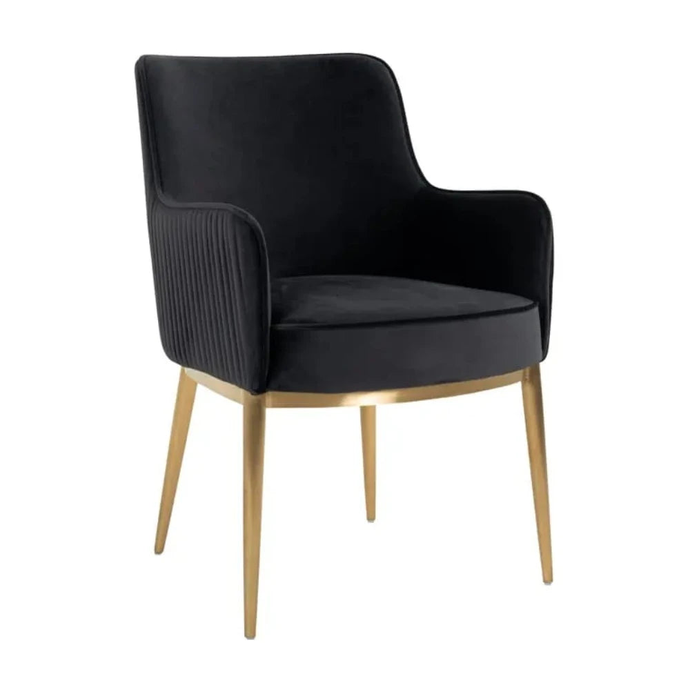 Breezy Dining Chair with gold trim-Renaissance Design Studio
